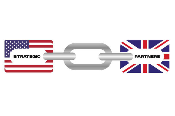 Ηνωμένο Βασίλειο και ΗΠΑ εμπορική συμφωνία σφυρηλάτηση δεσμών για να γίνει στρατηγικοί εταίροι - Διάνυσμα, εικόνα