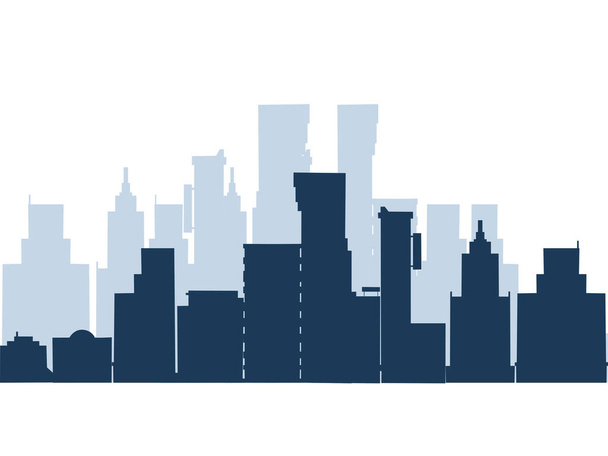 Silhouette of the city on transparent background.shadow vector - Vector, Image