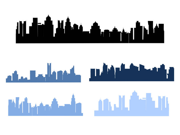 Modern city silhouette on transparent background - Vector, Image