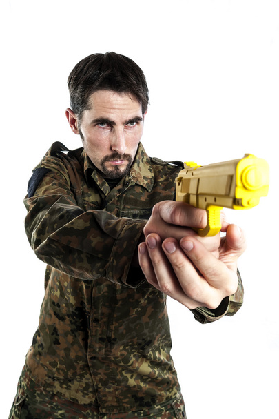 Self defense instructor with training gun - Foto, Bild