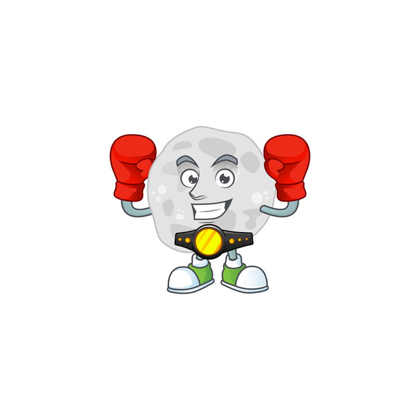 Caricature picture of fibrobacteres boxing athlete on the arena - Vector, imagen