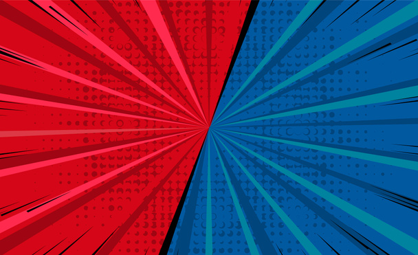 Φωτεινό φόντο ηλιαχτίδες με χρώμα κουκίδες vs γράμματα για τον αθλητισμό και την καταπολέμηση του ανταγωνισμού. Μάχη και αγώνας, παιχνίδι έννοια ανταγωνιστική. Αφηρημένο φόντο με σχέδιο halftone dots. - Φωτογραφία, εικόνα