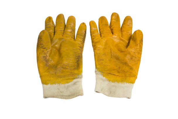 żółty rękawice robocze - Zdjęcie, obraz