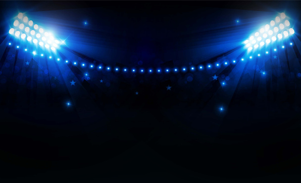Football arena field with bright stadium lights design - Photo, Image