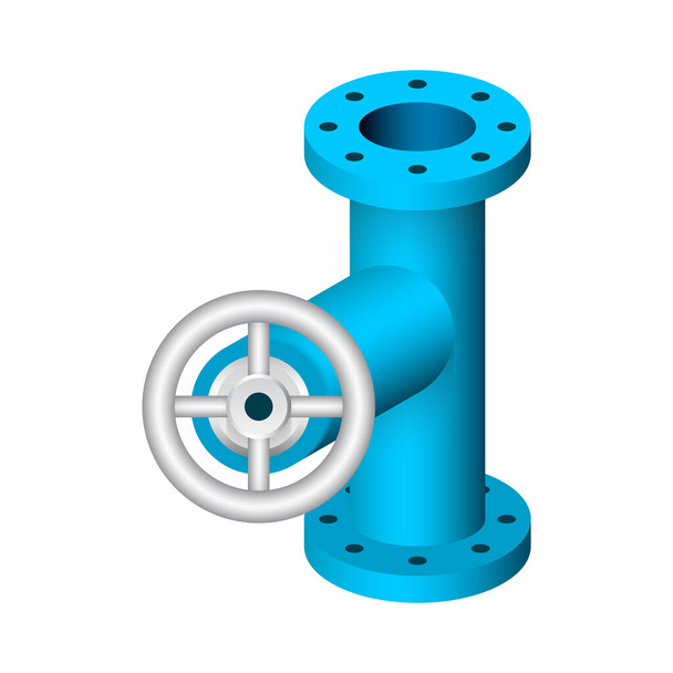 Steel pipe connector and valve icon set. - Vector, Image