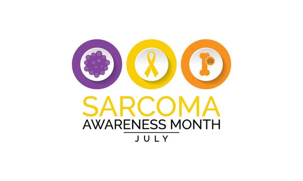 Vektorillustration zum Thema des Monats des Bewusstseins für Sarkom-Krebs, der jedes Jahr im Juli beobachtet wird. - Vektor, Bild
