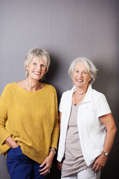 Two beautiful happy senior women - Foto, imagen