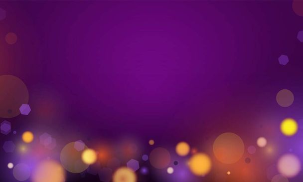 Absztrakt bokeh Világos arany szín puha fény lila háttér esküvői vektor mágikus ünnep poszter design. - Vektor, kép
