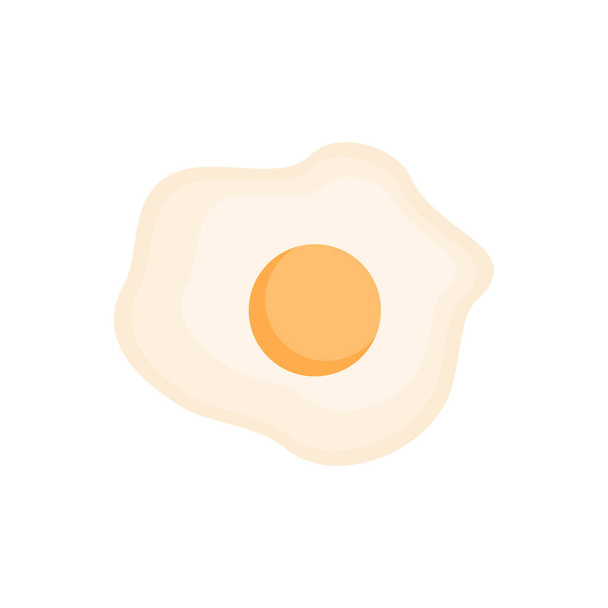 Fried egg vector illustration icon. Sunny side up egg. Chicken egg food drawing. Isolated. - Vector, Image