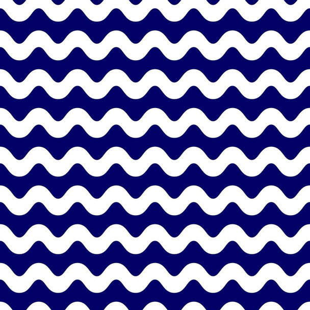 Простые волны линии синий монохромный бесшовный рисунок обоев фона. шаблон для текстиля, ткани, бумаги, упаковки и многое другое
. - Вектор,изображение