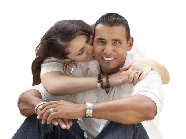 Onnellinen latino nuori pari eristetty valkoinen
 - Valokuva, kuva