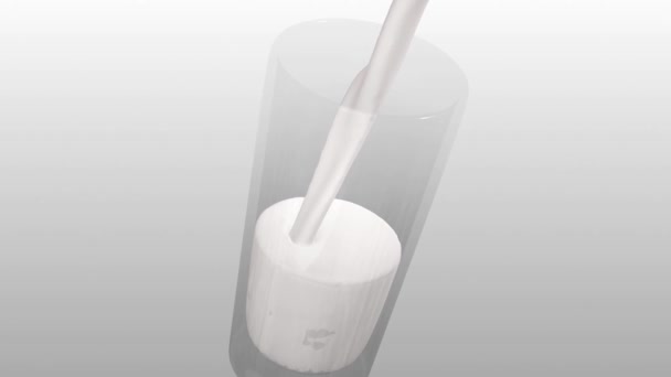Een glas met melk vullen met alfa-kanaal - Video