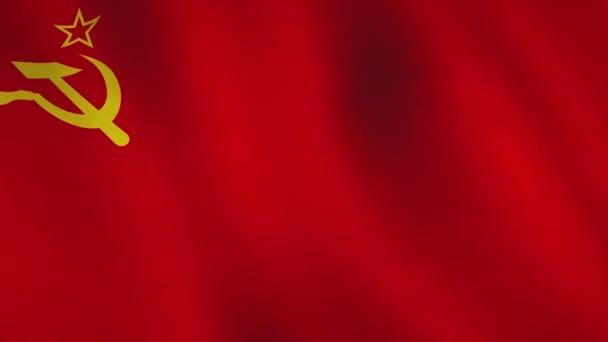 Bandera russiana comunista soviética ondeando en el pabellón. emblema del socialismo retro de stalín y lenina - lazo de animación sin fisuras.  - Imágenes, Vídeo