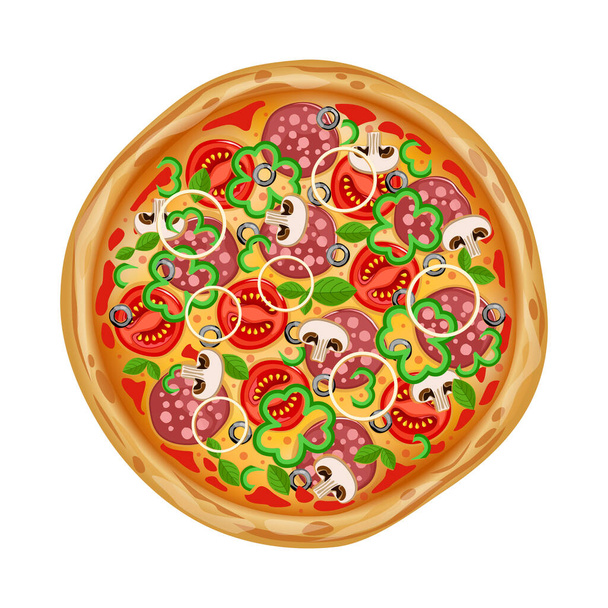 Pizza Italiaans fast food - Vector, afbeelding