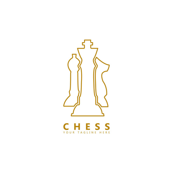 これは三つのチェスの駒の写真です。このロゴはチェススポーツ競技のロゴとして使用するのに適しています. - ベクター画像