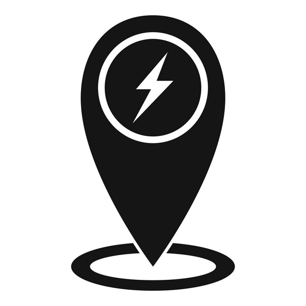 Charging station location icon, simple style - Διάνυσμα, εικόνα