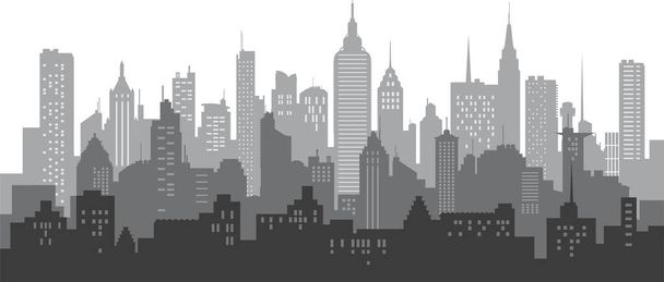 Modern City Skyline on white background. Real estate business concept - Vector, Image