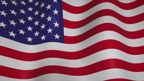 Usa waving background flag means freedom and nation. American wavy emblem of military pride - seamless video loop - Footage, Video