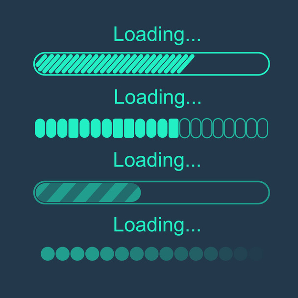 Futuristic progress loading bar. Set of indicators. Download progress, web design template, interface upload.Vector - Vektor, Bild