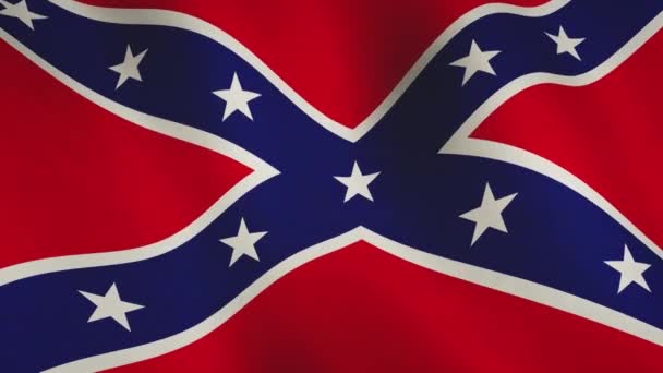 Konfederaation lippu heiluu lipputangolla. Amerikkalainen historiallinen symboli itsenäisyyden ja valtioiden saumaton animaatio silmukka - Materiaali, video