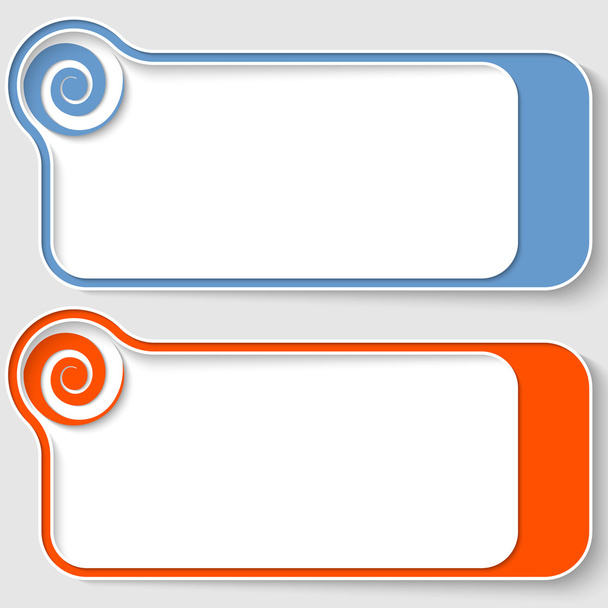 set of two abstract text boxes with spiral - Vector, Image
