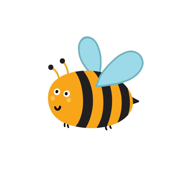 Słodki, mały, samotny element pszczoły. Śmieszny owad. - Wektor, obraz