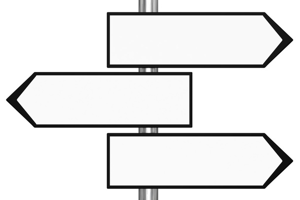 Panneaux routiers blancs et noirs
 - Photo, image