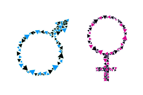 Simboli di genere. Simboli maschili e femminili. Illustrazione su sfondo bianco
 - Foto, immagini