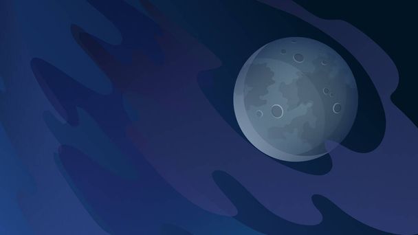 Moon in the night sky. - Vector, Image