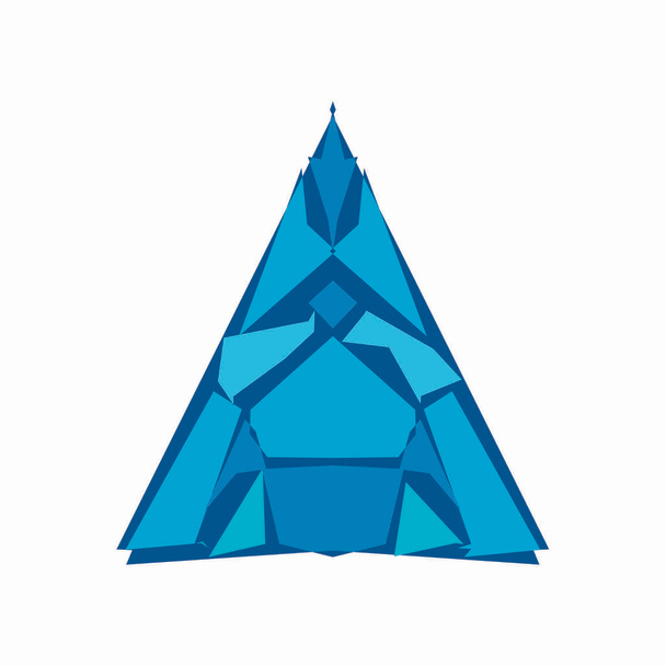 ねじれ線の様式化された三角形。抽象的なロゴ。モダンな幾何学様式のデザインテンプレート. - ベクター画像