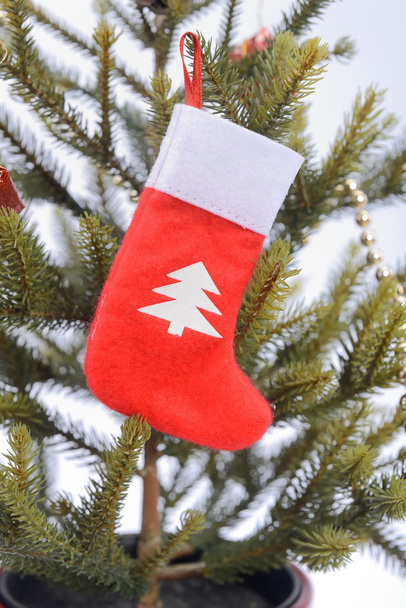 Рождественский носок с подарками
 - Фото, изображение