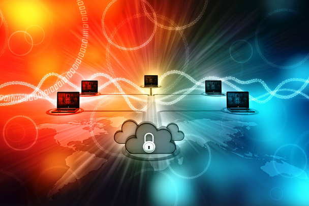 3d концепція хмарних обчислень, концепція технології хмарного інтернету, концепція хмарних обчислень та технології мережевої безпеки
 - Фото, зображення