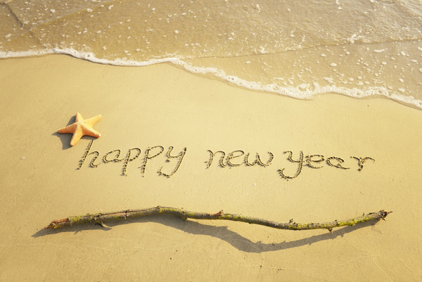 Frohes Neues Jahr am Sandstrand - Foto, Bild