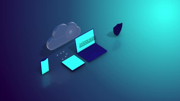 Conceito de computação em nuvem. Conexão interativa de gadgets a dados de armazenamento em nuvem
. - Filmagem, Vídeo