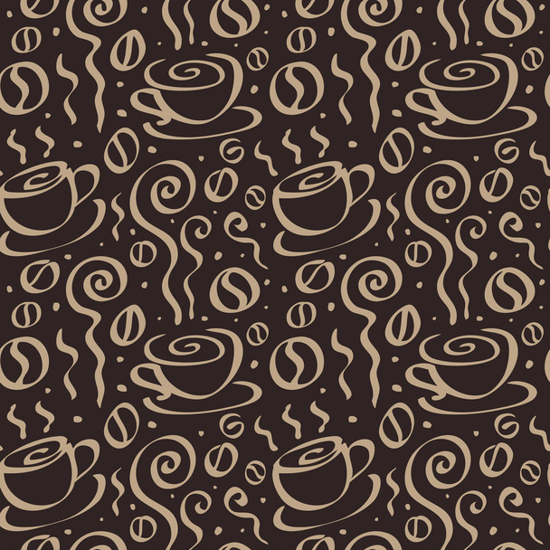 Seamless Coffee background. - Vetor, Imagem
