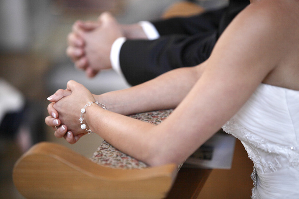 Praying bride and groom - Photo, Image