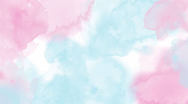 Schöne Tapete HD Splash Aquarell mehrfarbig blau rosa, Pastellfarbe, abstrakte Textur Hintergrund. Für Google Folien / Schriftzug Hintergrund. Regenbogenfarbe, Himmel, Pinselstriche waschen, Galaxy-Stil. - Vektor, Bild