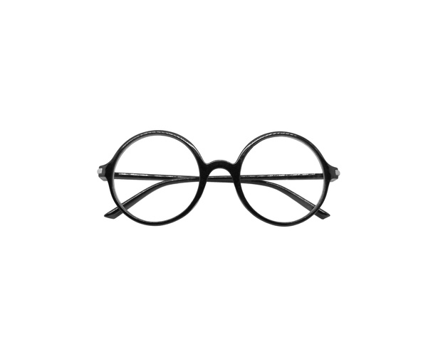 Elegantes gafas negras aisladas sobre fondo blanco sin sombra. Vidrios monocasco
 - Foto, Imagen