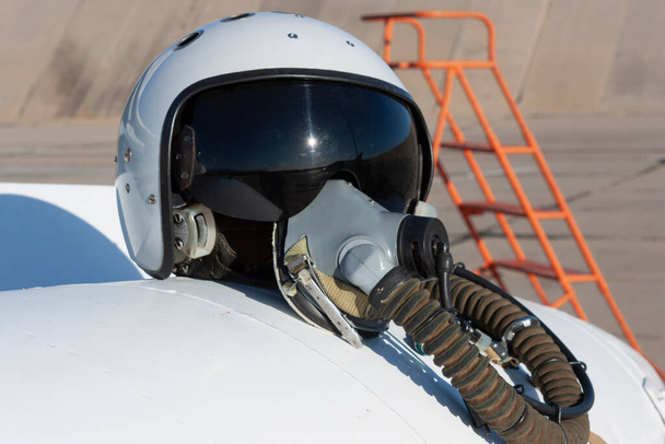 Helmet and oxygen mask of a military pilot. - Photo, Image