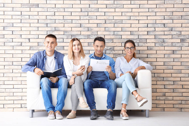 Group of people waiting for job interview on sofa - Photo, Image