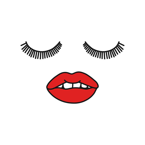makeup doodle icon, vector color illustration - Vector, Image