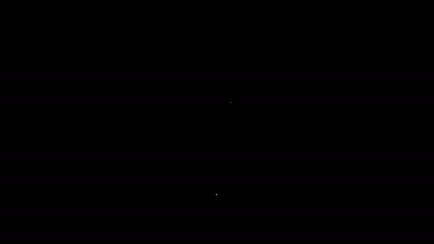 Bílá čára Ikona hvězda izolovaná na černém pozadí. Oblíbené, nejlepší hodnocení, symbol ocenění. Grafická animace pohybu videa 4K - Záběry, video