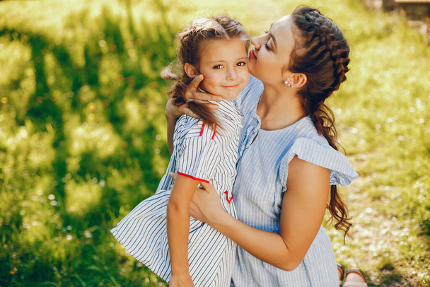 beautiful mother with pretty daughter - 写真・画像