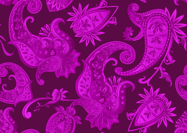 Seamless pattern, background with traditional paisley. - Vettoriali, immagini