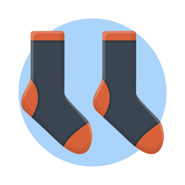 Socken Sportbekleidung Mode. Flaches Icon Vector Design - Vektor, Bild