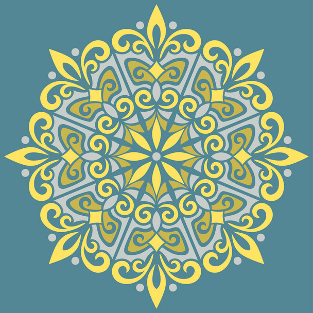 Mandala pattern color Stencil doodles sketch good mood. Good for creative and greeting cards, posters, flyers, banners and covers - Вектор,изображение