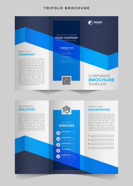 Дизайн бізнес трійки брошури дизайн шаблону, листівки звітують про брошуру брошури щорічно, розкладка друку a4 з синім кольором Векторні ілюстрації
 - Вектор, зображення