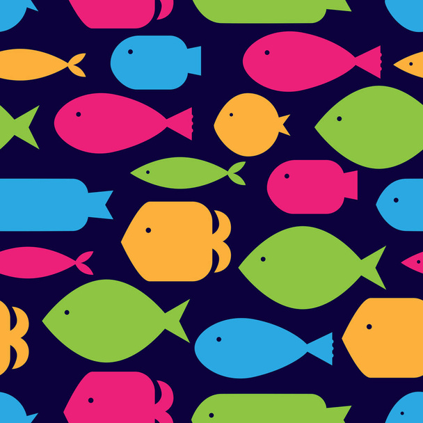 Cute fish.  Kids background. Seamless pattern. - Vector, afbeelding