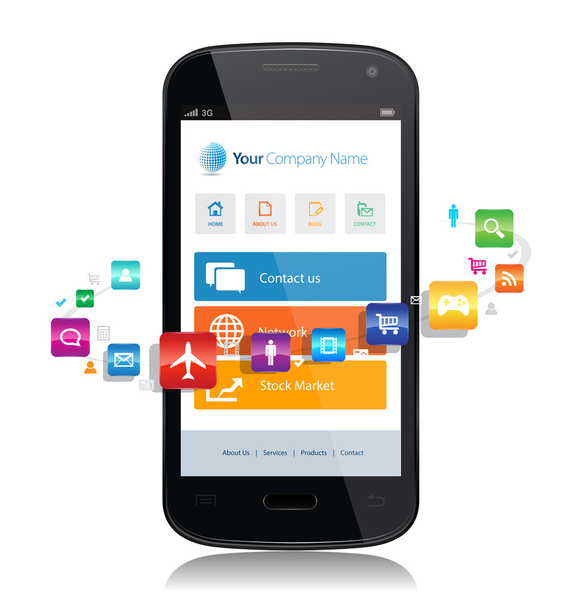 Smartphone App Internet - Vector, Image