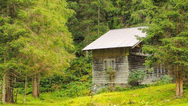Bodegón con una casa de campo en las montañas
. - Foto, Imagen